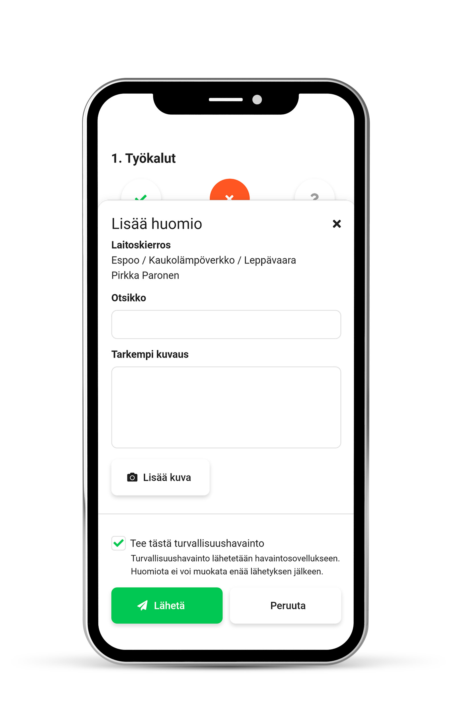 Turvallisuushavainnon luonti